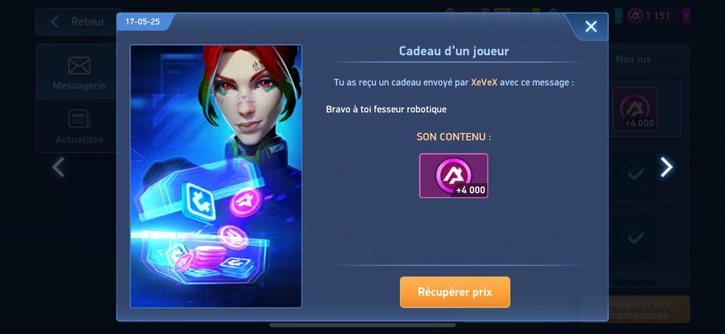 Image envoyée par le gagnant du concours des 4000 pièces A.