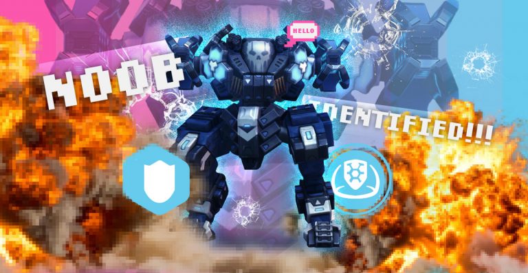 Image de présentation du robot nommé Aegis dans le jeu multiplateforme Mech Arena.