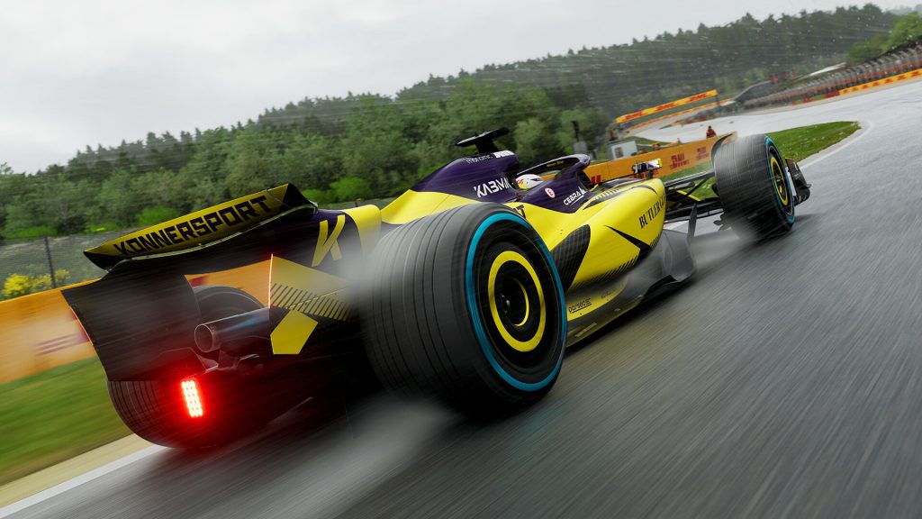 Une F1 en pleine vitesse dans le jeu PC, Xbox et playstation de F1 25
