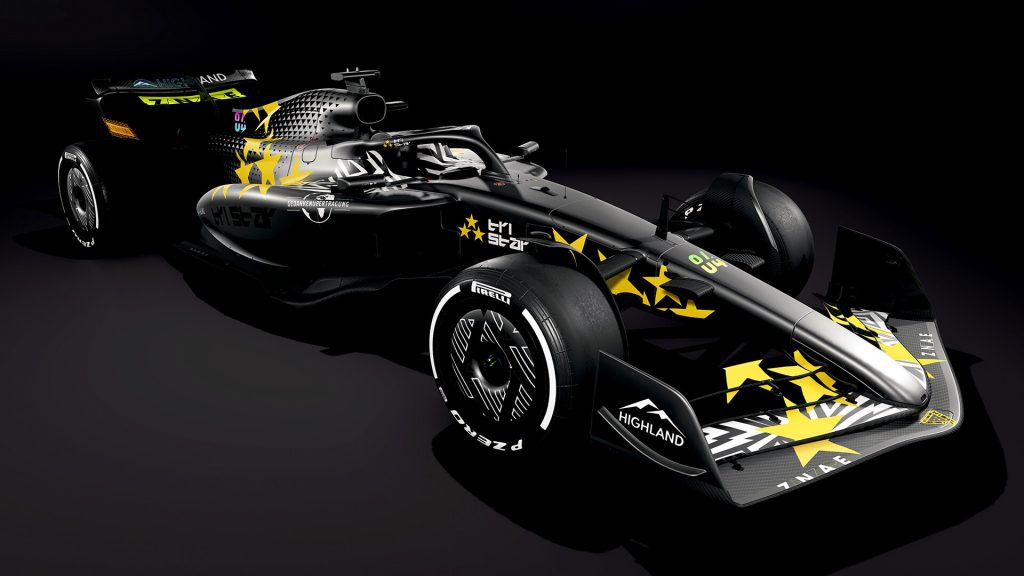 Détails d'une Formule 1 et de son design dans le jeu.
