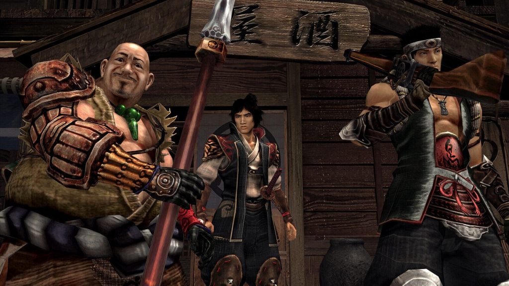Image du jeu avec trois personnages, dont le protagoniste principal.