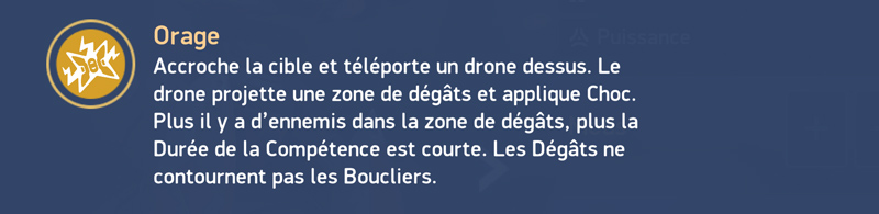 Description officielle de mech Arena concernant la compétence du Mech Volti