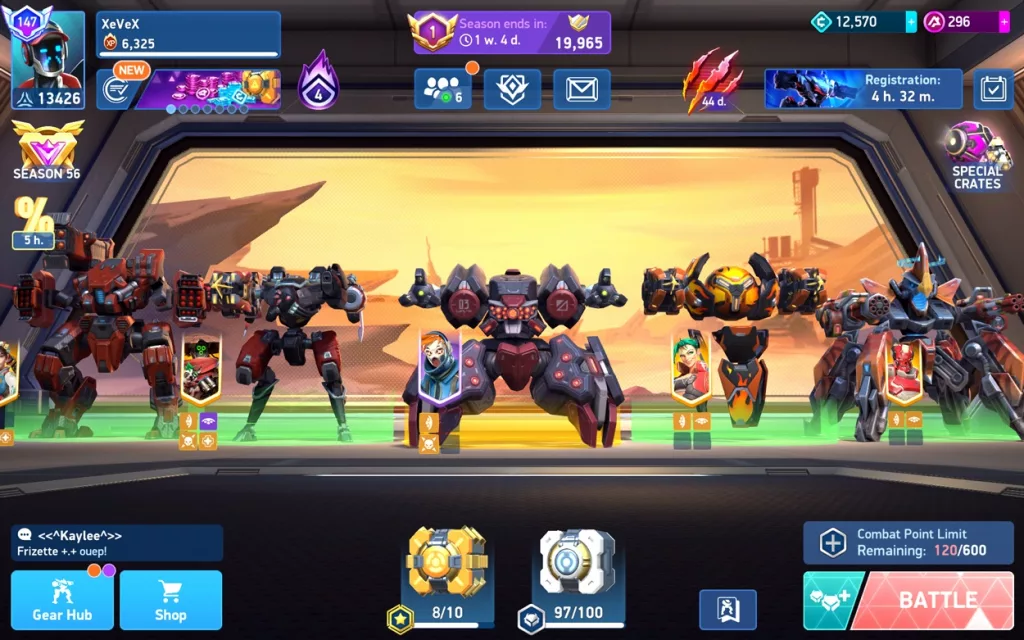 Mon hangar avec les mechas utilisé pendant mon expérience.