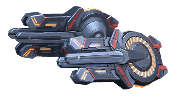 Disc Launcher 8 — Visuel du Disc Launcher 8, arme lançant des projectiles circulaires en salves à moyenne portée.