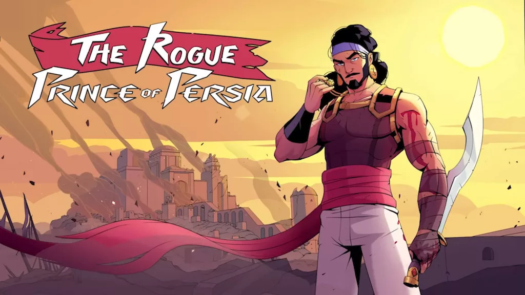Affiche du jeu « The Rogue Prince of Persia » (style dessin animé).